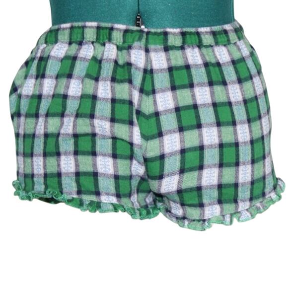Jasmine & Ginger Shorts Green Plaid Flannel Sleepwear Women XS - Picture 2 of 3